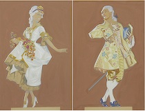 Appraisal: Jo Rapoport American th Century A pair of costume illustrations