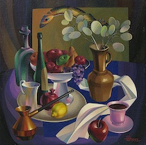 Appraisal: Eldar Efediev Azerbaijan born Still life with fruit Oil on