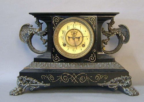 Appraisal: Ansonia slate mantle clock h