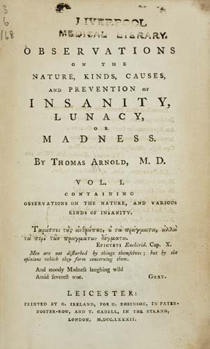 Appraisal: ARNOLD THOMAS Observations on the Nature Kinds Causes and Prevention