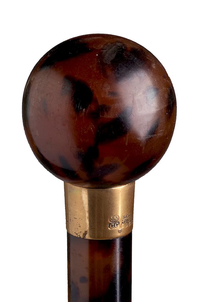 Appraisal: Antique Tortoise shell walking stick cane - London Brigg Antique