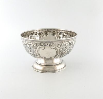 Appraisal: An Edwardian silver rose bowl by Nathan and Hayes Chester