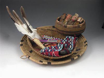 Appraisal: Three American Indian woven baskets the largest in cm dia