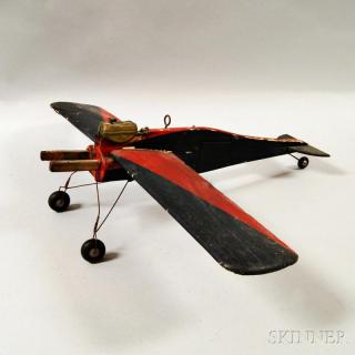 Appraisal: Painted Folk Art Model of a Plane th century ht