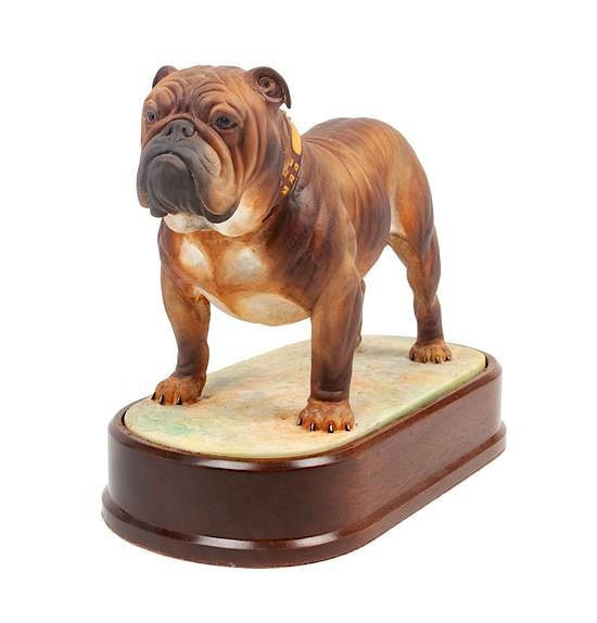 Appraisal: A Royal Worcester Bulldog Width inches A Royal Worcester Bulldog