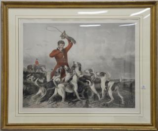 Appraisal: Thomas Oldham Barlow Huntsman and Hounds colored engraving marked lower