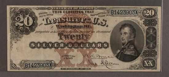 Appraisal: United States Silver Certificate Series of signed Bruce and Gilfillan