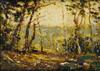 Appraisal: RALPH ALBERT BLAKELOCK Wood's Edge Oil on board x mm