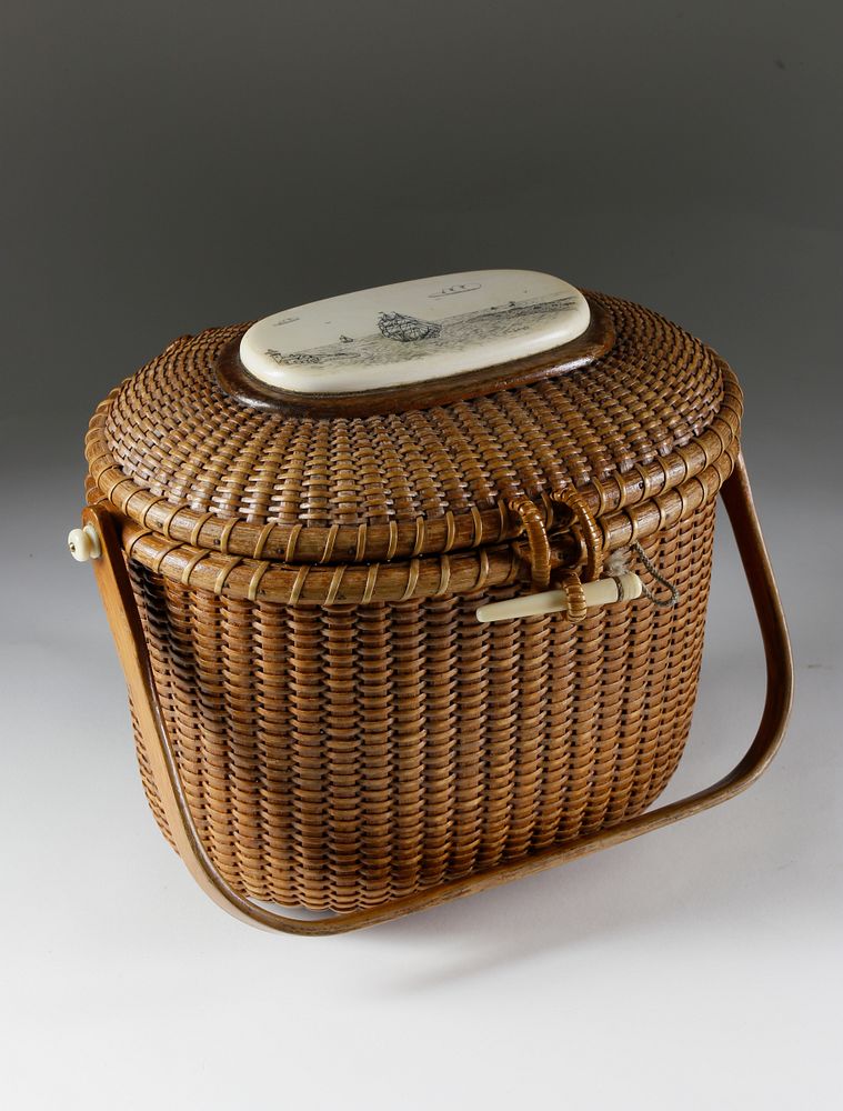 Appraisal: Stanley M Roop Nantucket Friendship Basket Stanley M Roop Nantucket