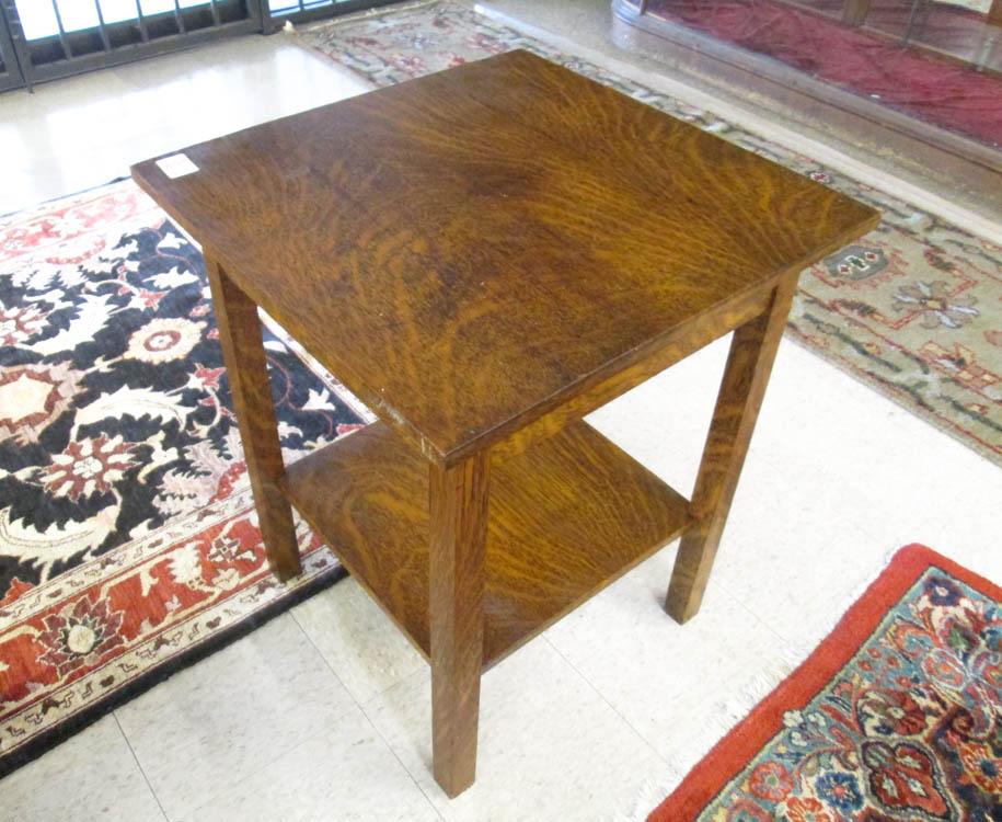 Appraisal: MISSION OAK LAMP TABLE American Arts Crafts era early th