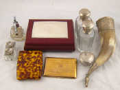 Appraisal: A mixed lot comprising a box with silver inset lid