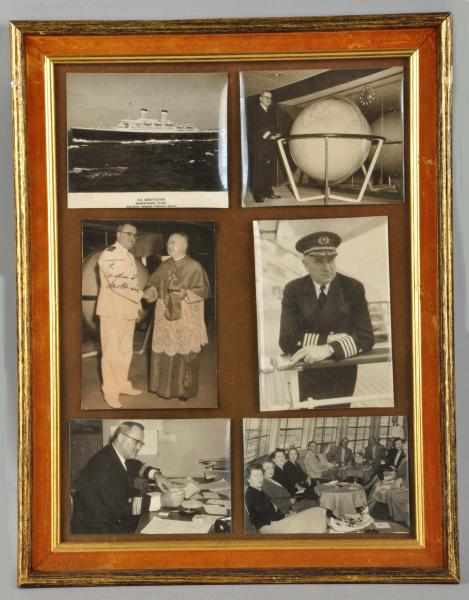 Appraisal: Framed SS Constitution on Board Photo Collage Description Framed under