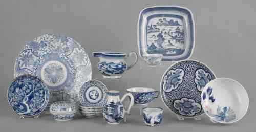 Appraisal: Collection of blue and white export porcelain