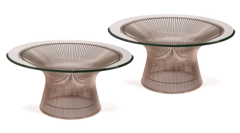 Appraisal: Pair of Warren Platner for Knoll Coffee Tables designed polished