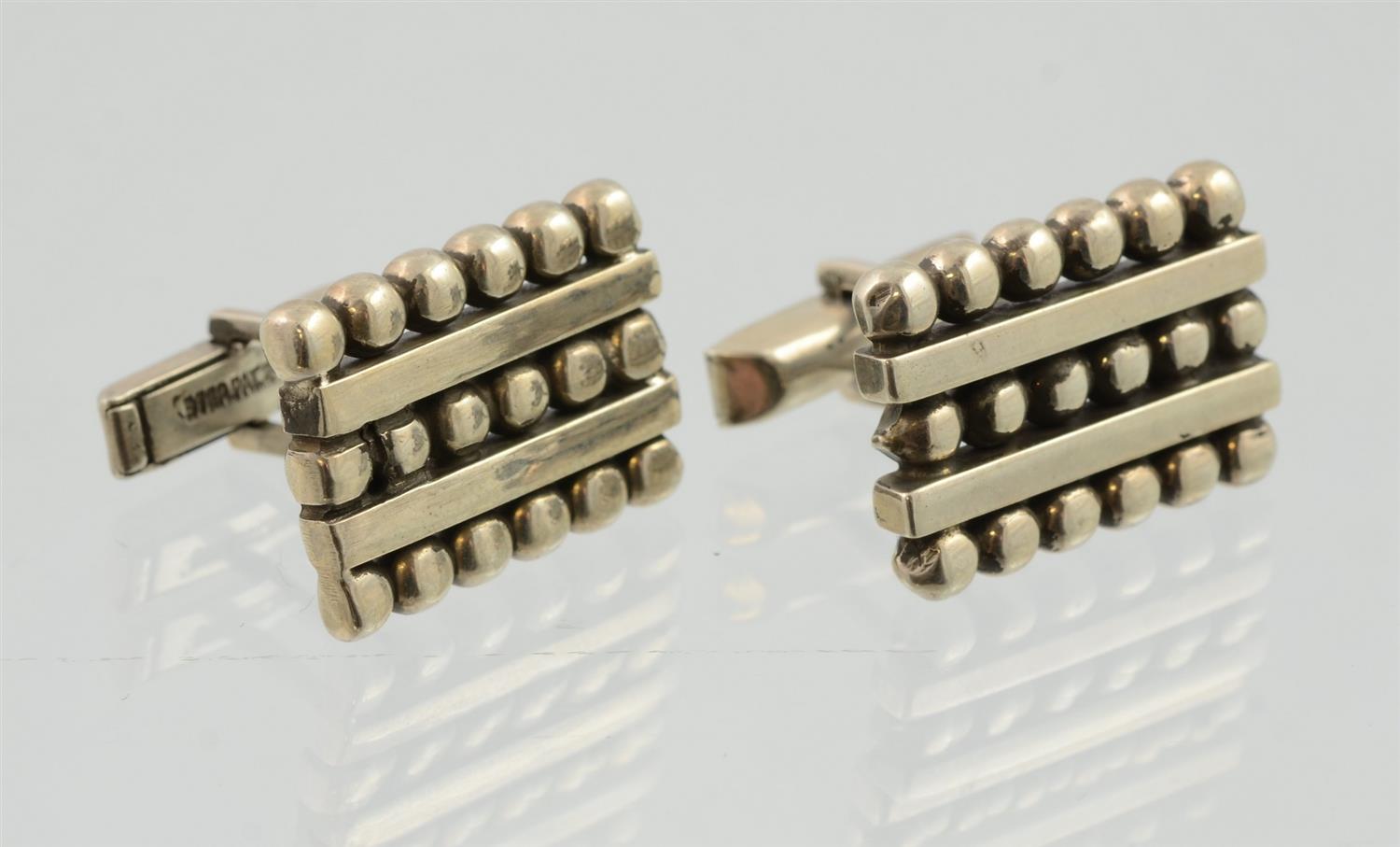 Appraisal: Hand Made Silver Cufflinks Georg Jensen USA wide TO