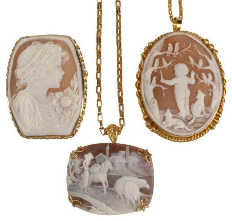 Appraisal: lot of Cameo jewelry including pendant brooch putto with choir