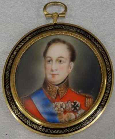 Appraisal: HALL Miniature Portrait on Ivory of a General Signed lower