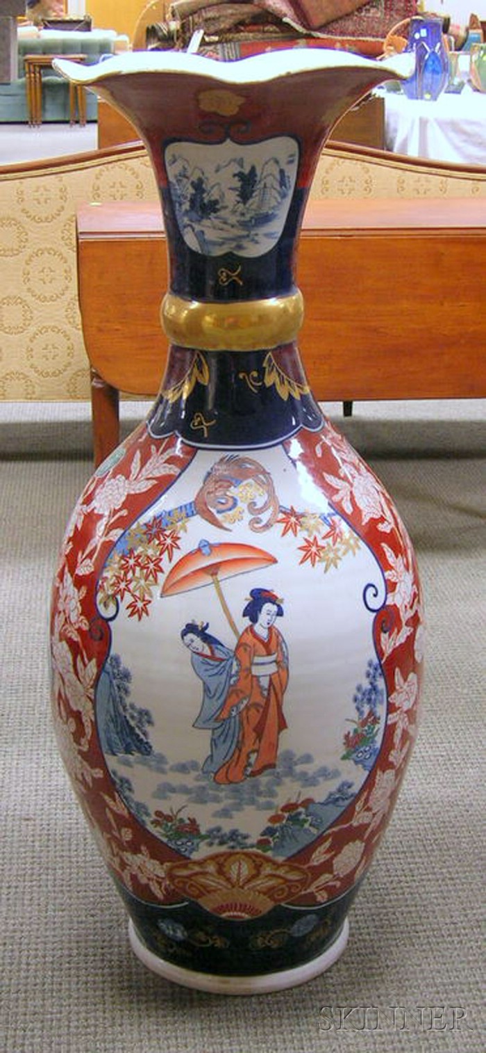 Appraisal: Japanese Imari Porcelain Floor Vase th century ht in