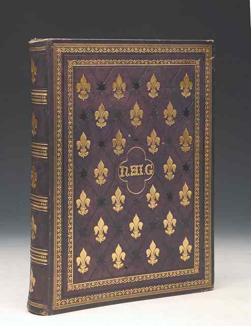 Appraisal: A Decorative Tooled Leather Album A e g fleur de