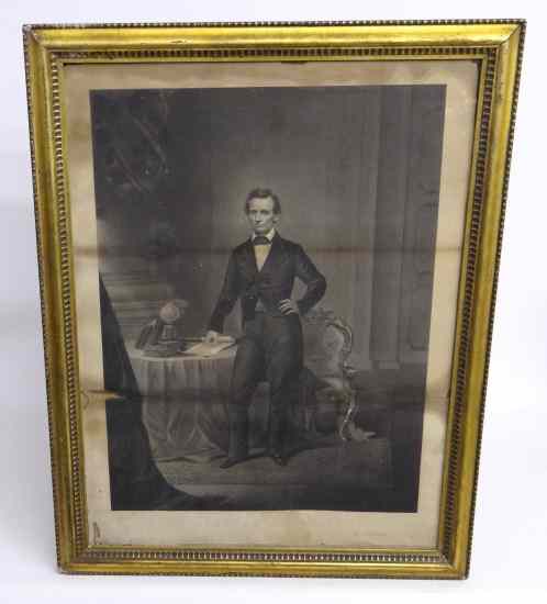 Appraisal: th c Abe Lincoln engraving Sight '' x '' as