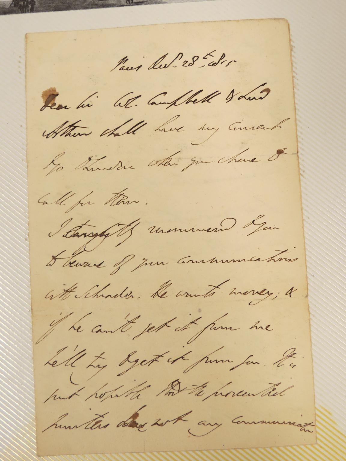 Appraisal: Arthur Wellesley st Duke of Wellington - - letter to