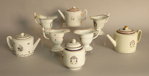 Appraisal: Three Chinese export teapots and covers th c together with