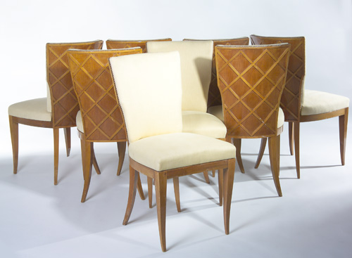 Appraisal: GIO PONTI Exceptional and rare set of eight dining side