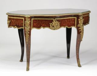 Appraisal: Louis XVI style marquetry inlaid center table th century Louis