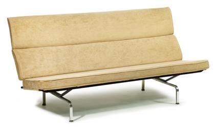 Appraisal: Upholstered and steel framed sofa compactcharles and ray eames -