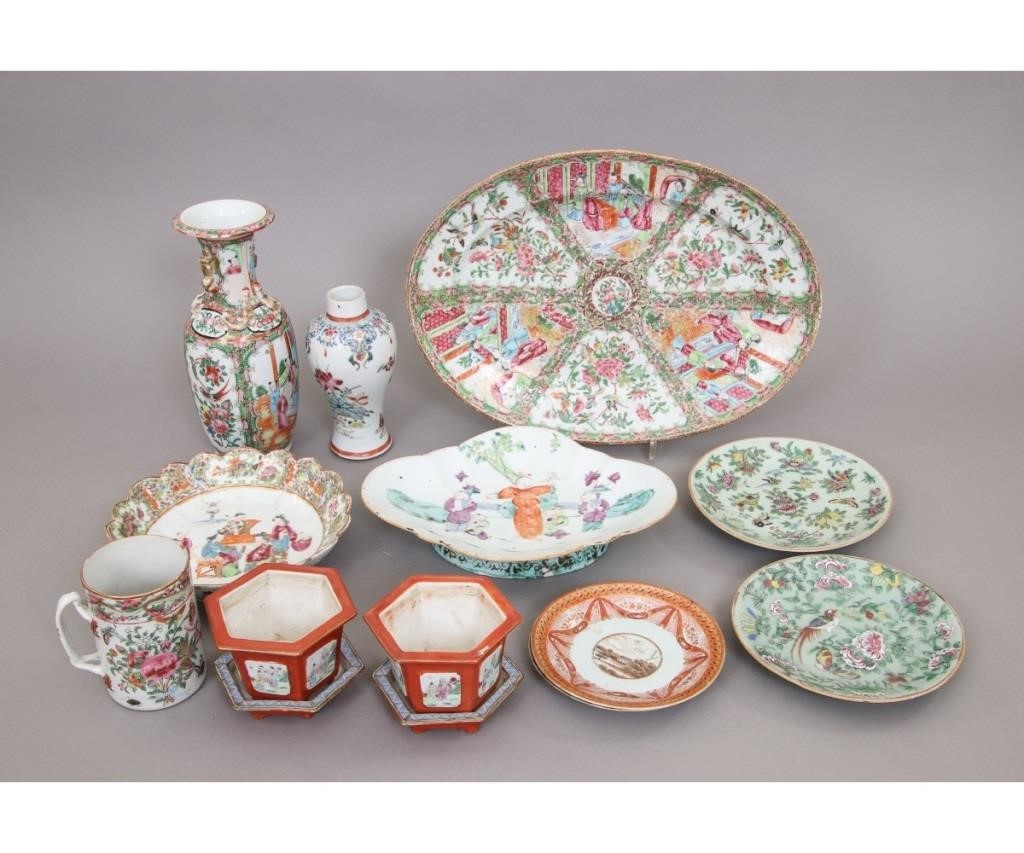 Appraisal: Chinese porcelain tableware to include an oval platter vases planters