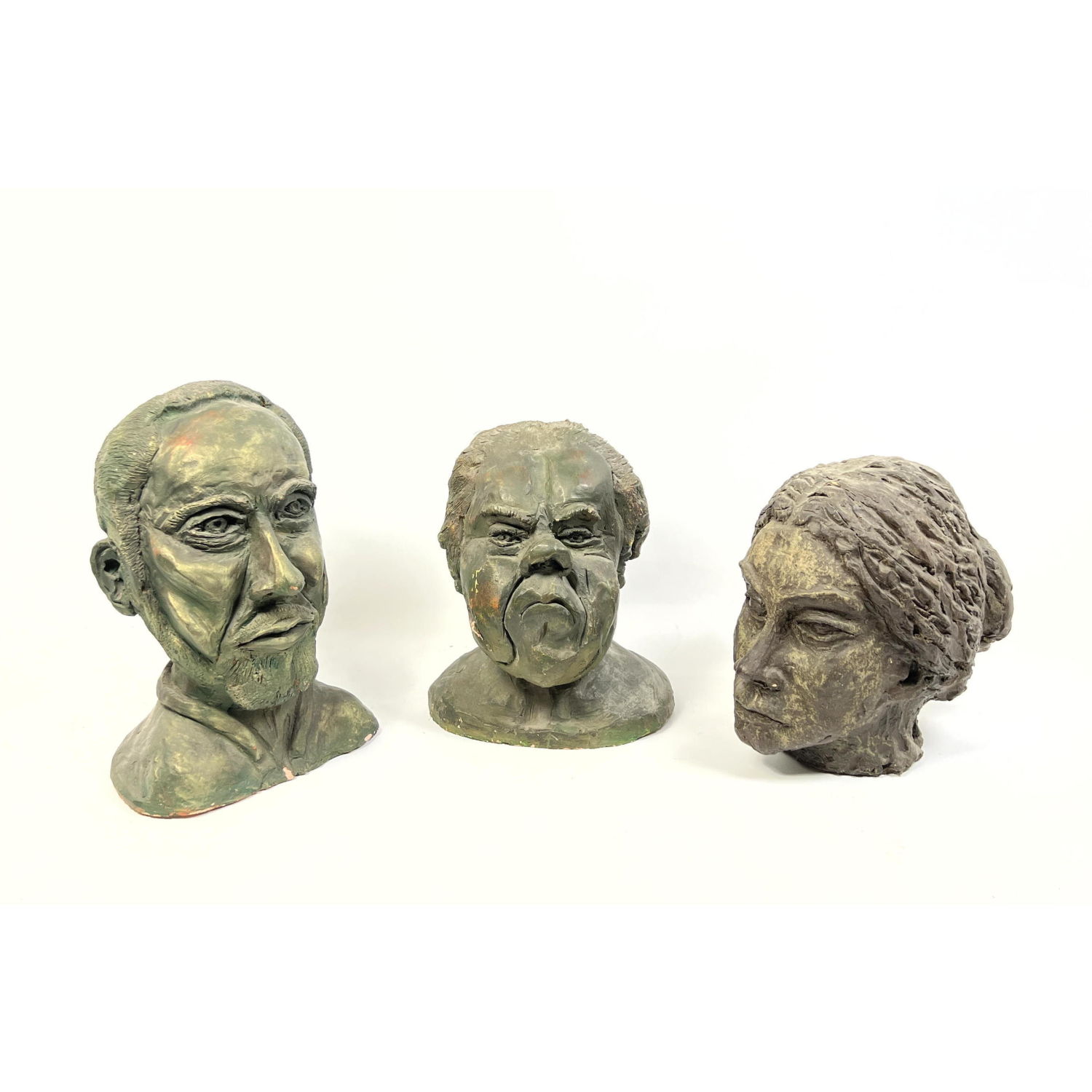 Appraisal: pc R DORE Pottery Portrait Busts Heads John Marks Richard