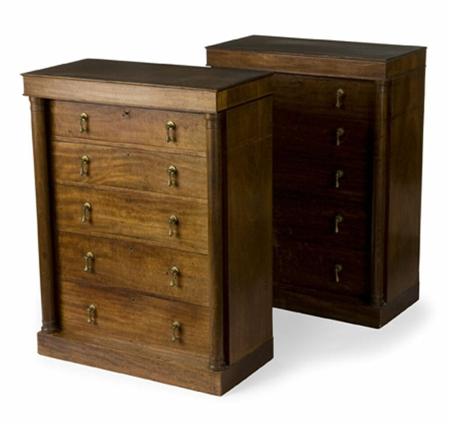 Appraisal: A pair of th century mahogany and crossbanded library chests