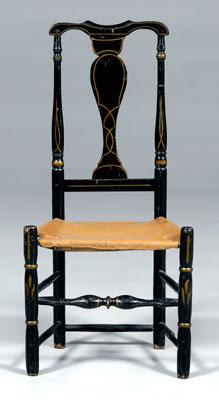 Appraisal: American Queen Anne side chair black painted overall with gold