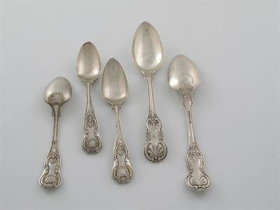 Appraisal: Three th century colonial Kings pattern teaspoon probably Chinese and