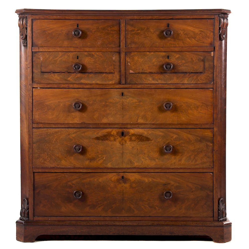 Appraisal: Irish Victorian mahogany gentlemen's chest ca molded edge top with