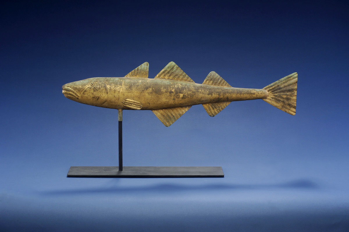 Appraisal: CODFISH WEATHERVANE Full-bodied with molded sheet metal fins and tail