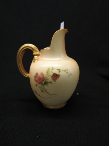 Appraisal: Royal Worcester Porcealin Creamer handpainted floral gold trim excellent