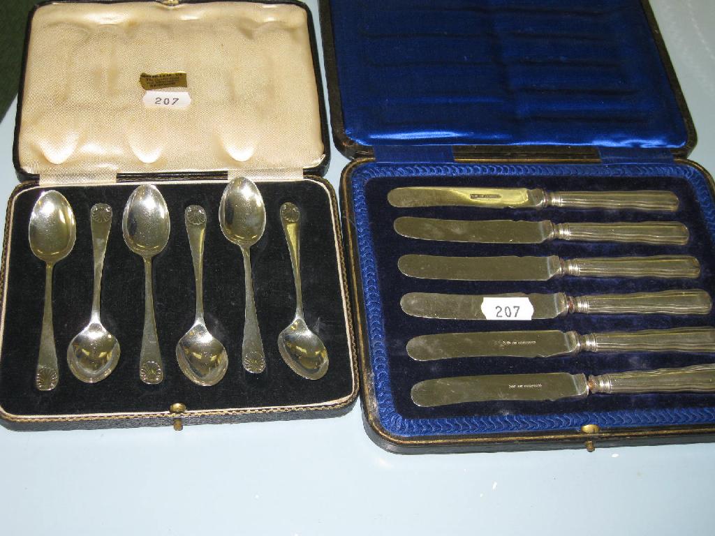 Appraisal: Six George VI Coffee Spoons shell pattern Sheffield six silver