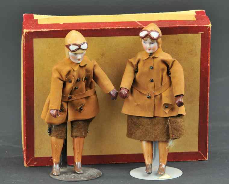 Appraisal: BOXED SET OF MARKLIN FIGURES Germany man and woman bisque