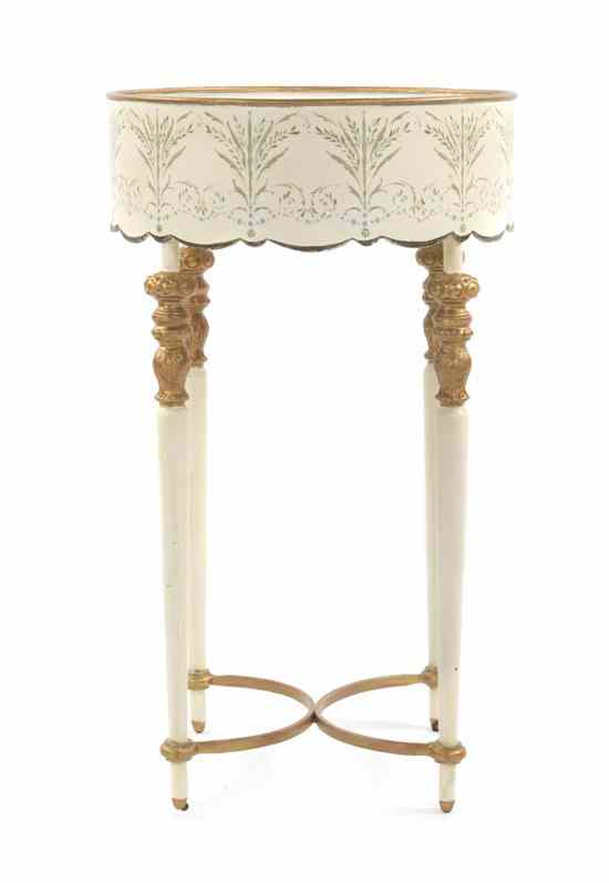 Appraisal: A Painted Metal Side Table of circular form having a