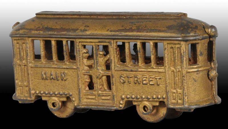 Appraisal: Cast Iron Main Street Trolley Still Bank Description Made by