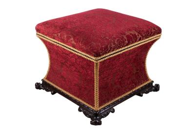 Appraisal: A William IV ottoman stool upholstered in crushed velvet with