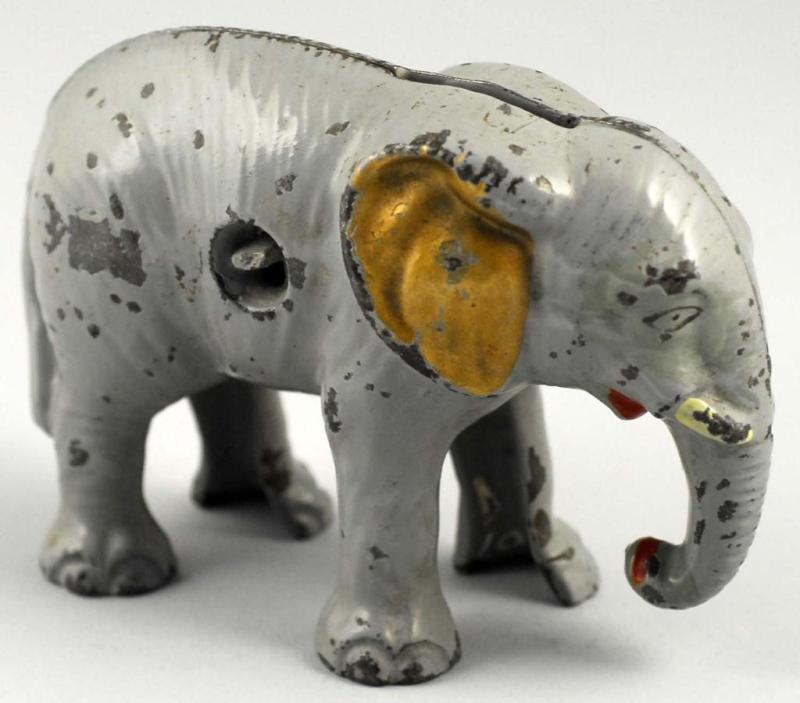 Appraisal: Cast Iron Elephant Still Bank Description Original turn-pin Condition Excellent