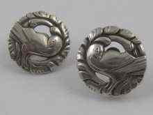 Appraisal: Georg Jensen a pair of silver earrings in the form