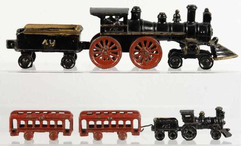 Appraisal: Lot of Cast Iron Toy Trains Description American Includes one