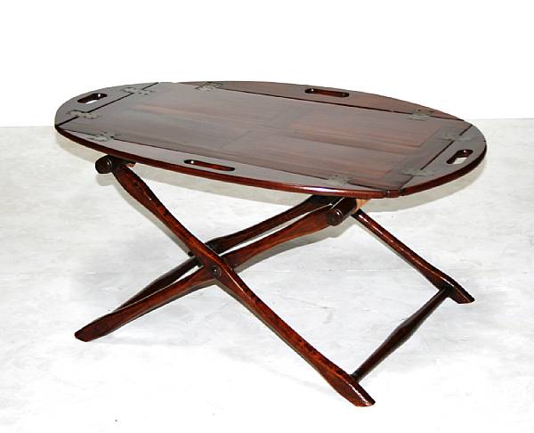 Appraisal: An English mahogany butler's tray on later stand th century