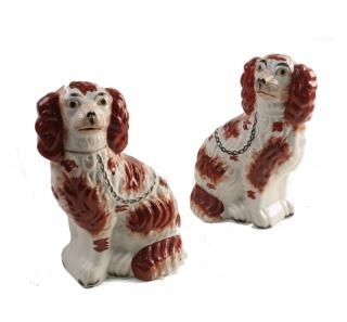 Appraisal: Pair of Staffordshire Dogs Set of two spaniels both marked