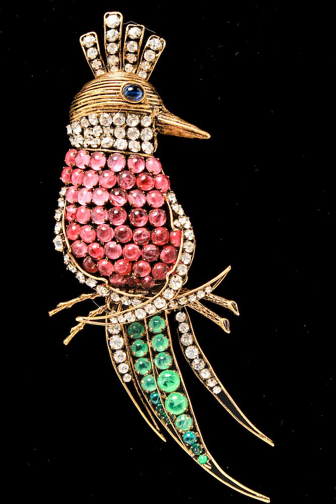 Appraisal: Iradj Moini Gold-Tone Bird of Paradise Brooch Iradj Moini gold-tone