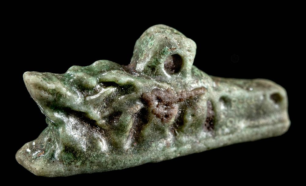 Appraisal: Egyptian Glazed Faience Crocodile Pendant Egypt Late Dynastic Period th