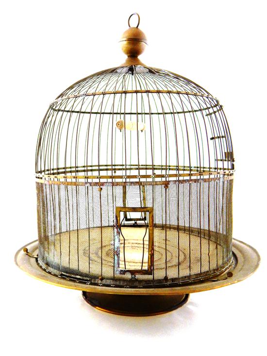 Appraisal: Early th C Hendryx brass and wire bird cage on